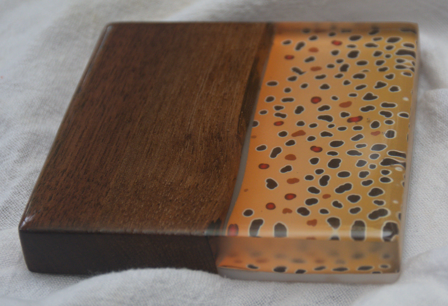 Brown Trout Walnut coaster set