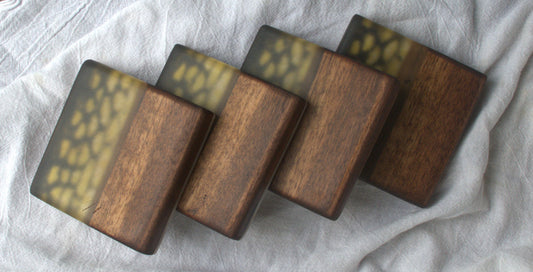 Northern Pike Walnut & Epoxy Coaster Set