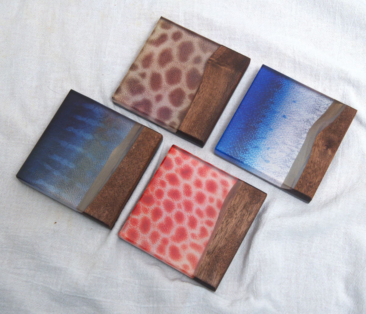 Saltwater Game Fish Walnut & Epoxy Coasters (Set 2)