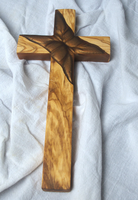 Olivewood and Copper Epoxy Cross
