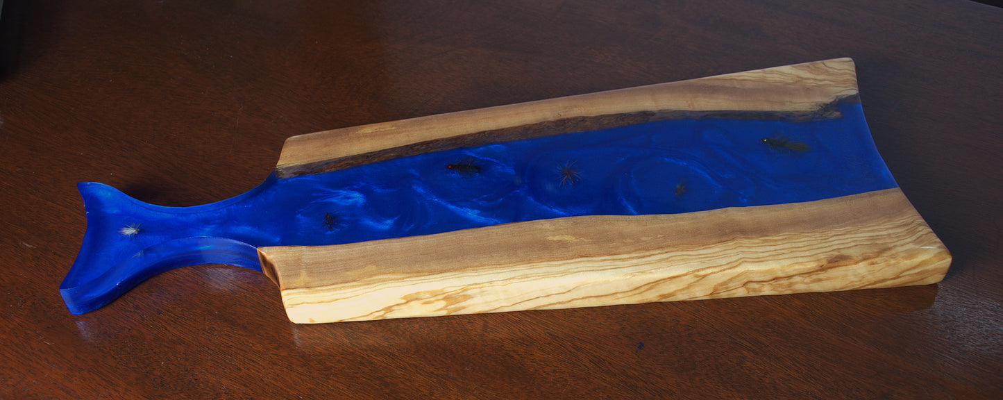 Flies on the River Fishtail Charcuterie Board