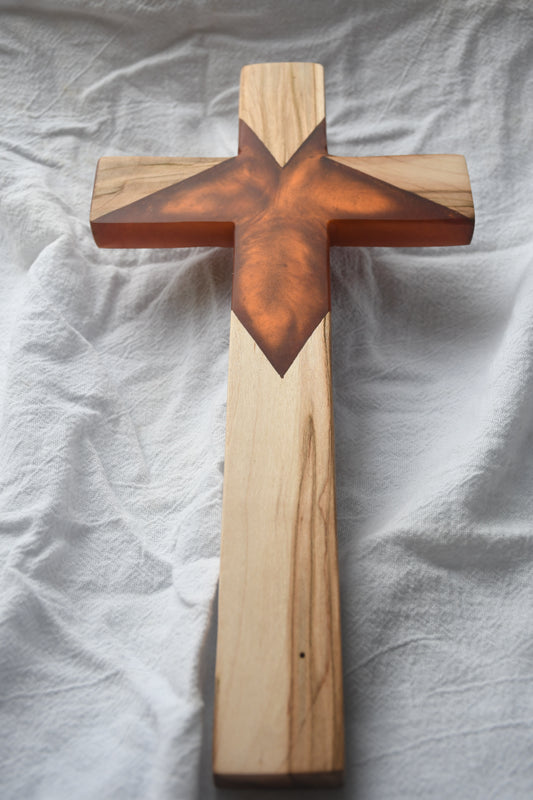 Ambrosia Maple and Orange epoxy Cross