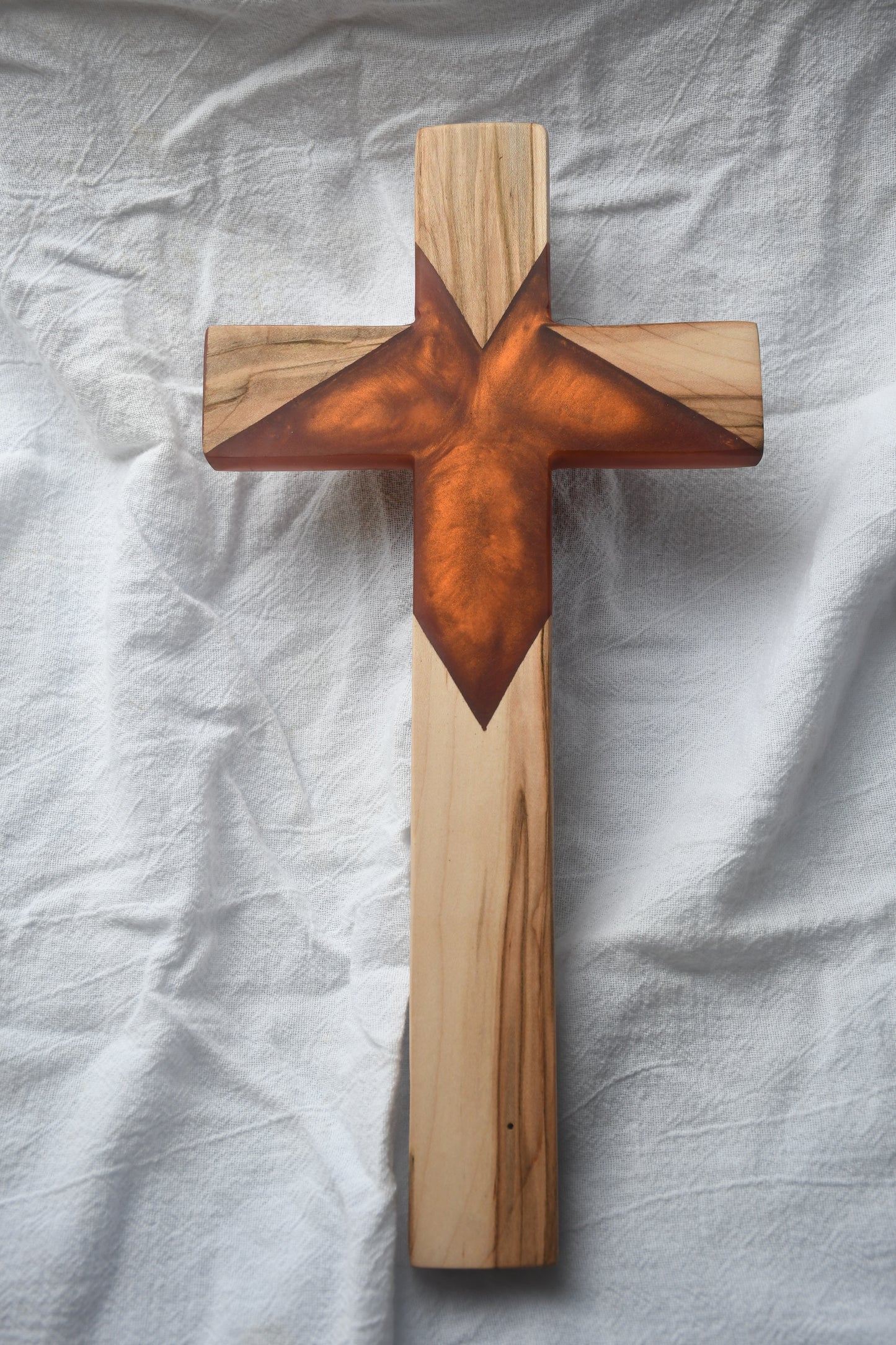 Ambrosia Maple and Orange epoxy Cross