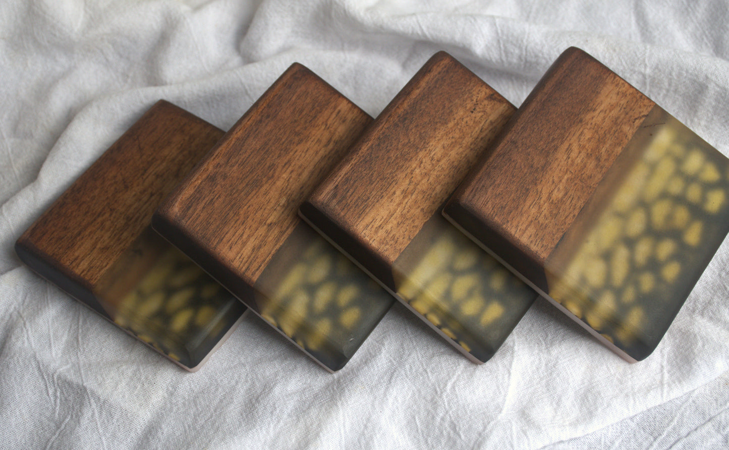 Northern Pike Walnut & Epoxy Coaster Set