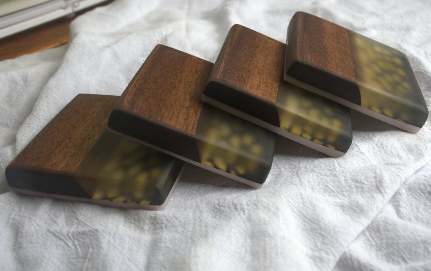 Northern Pike Walnut & Epoxy Coaster Set