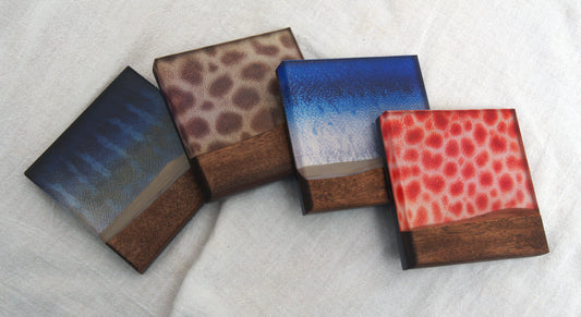 Saltwater Game Fish Walnut & Epoxy Coasters (Set 2)
